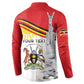 Personalized Uganda Independence Day Button Sweatshirt Independence Monument - Coat Of Arms