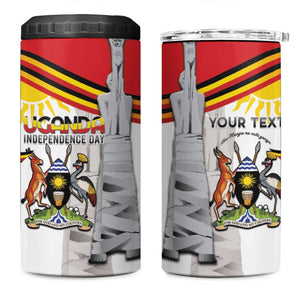 Uganda Independence Day Personalized 4 in 1 Can Cooler Tumbler Independence Monument - African Pride