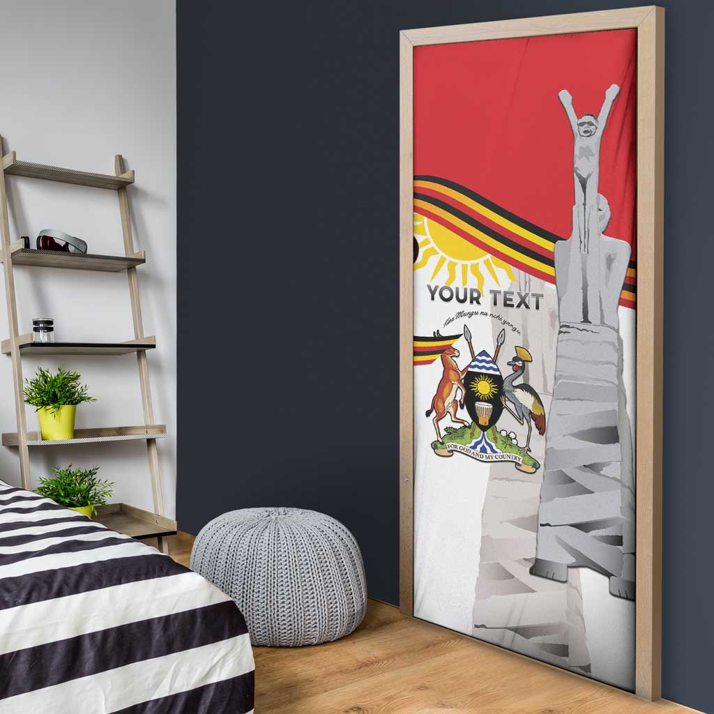 Personalized Uganda Independence Day Door Cover Independence Monument - Coat Of Arms
