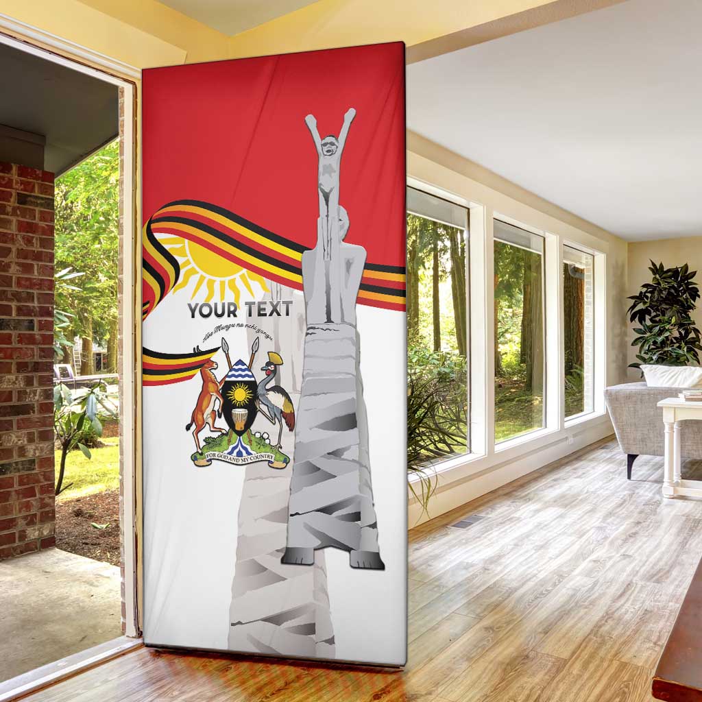 Personalized Uganda Independence Day Door Cover Independence Monument - Coat Of Arms