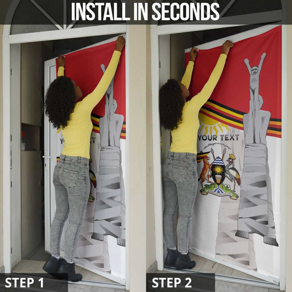 Personalized Uganda Independence Day Door Cover Independence Monument - Coat Of Arms