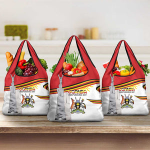 Uganda Independence Day Grocery Bag Independence Monument - African Pride