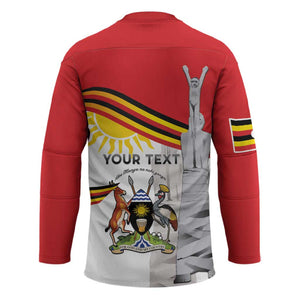 Personalized Uganda Independence Day Hockey Jersey Independence Monument - Coat Of Arms