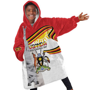 Uganda Independence Day Personalized Kid Wearable Blanket Hoodie Independence Monument - African Pride