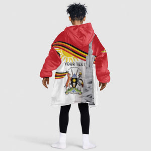 Uganda Independence Day Personalized Kid Wearable Blanket Hoodie Independence Monument - African Pride