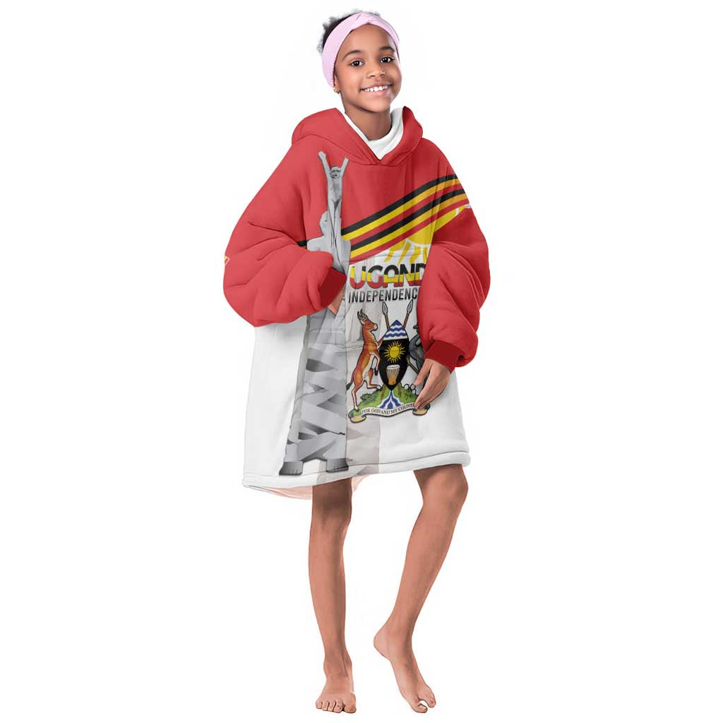 Uganda Independence Day Personalized Kid Wearable Blanket Hoodie Independence Monument - African Pride