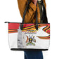Uganda Independence Day Leather Tote Bag Independence Monument - African Pride