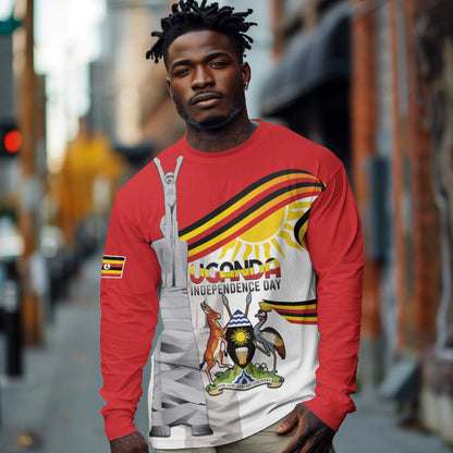 Uganda Independence Day Personalized Long Sleeve Shirt Independence Monument - African Pride