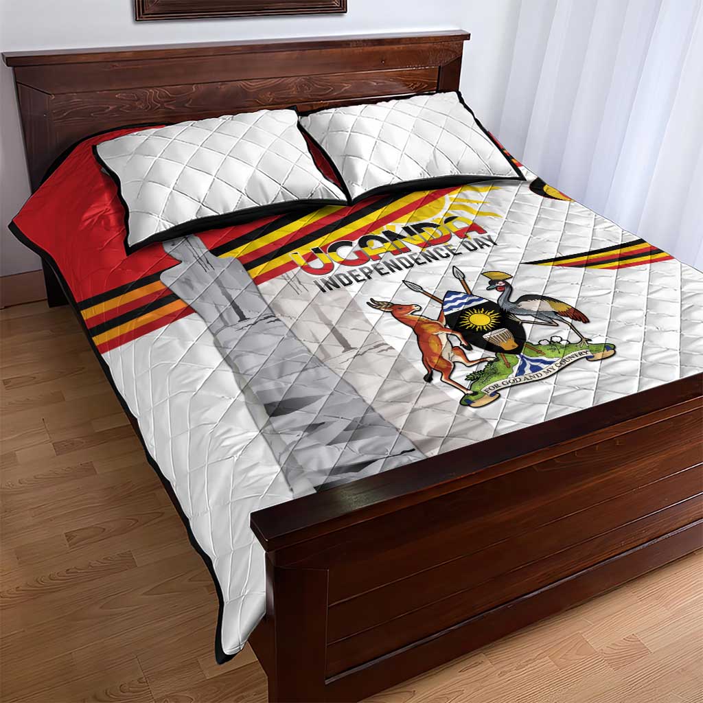 Uganda Independence Day Quilt Bed Set Independence Monument - African Pride