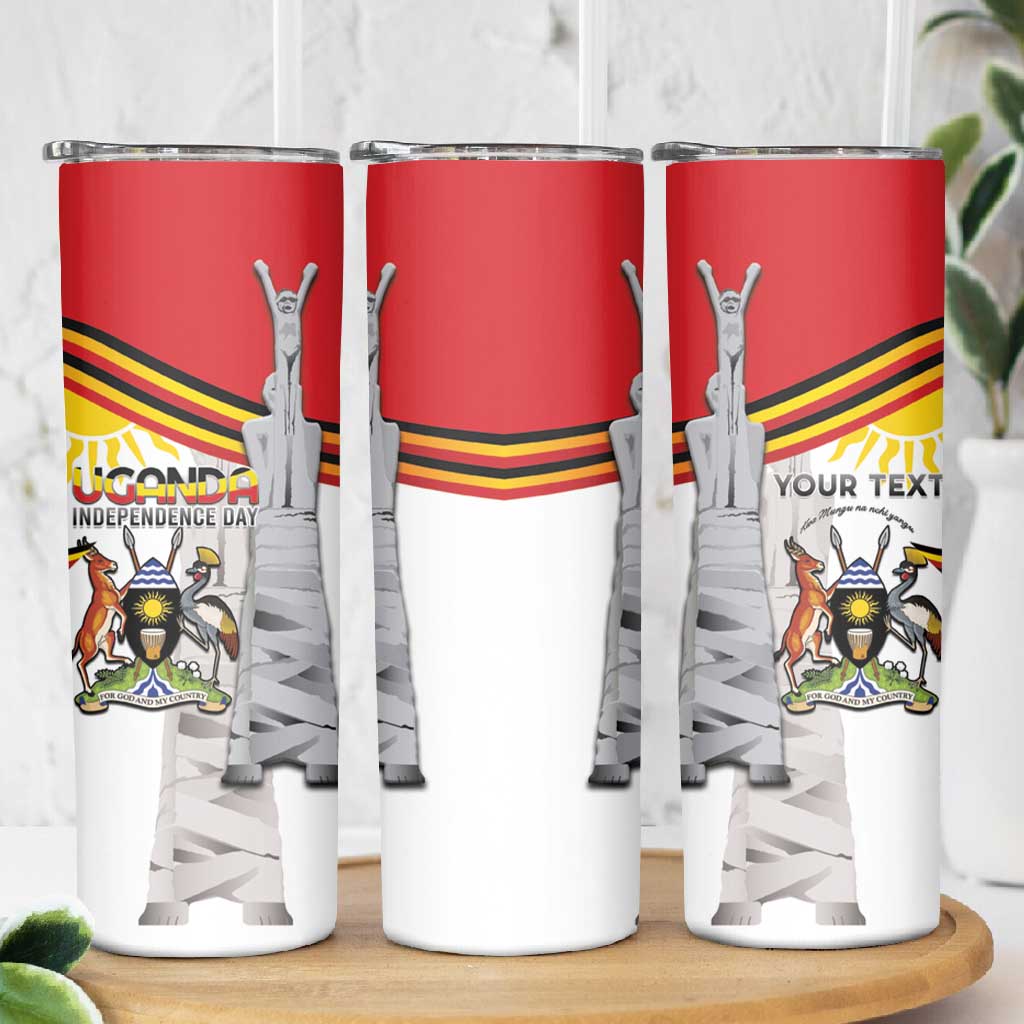 Uganda Independence Day Personalized Skinny Tumbler Independence Monument - African Pride