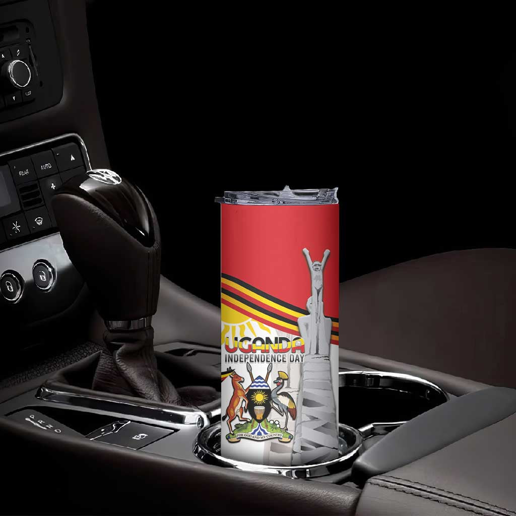 Uganda Independence Day Personalized Skinny Tumbler Independence Monument - African Pride