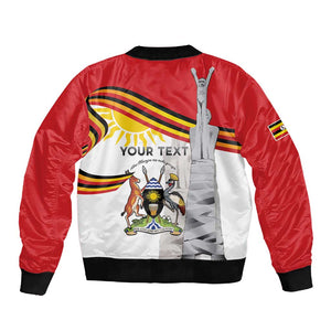 Uganda Independence Day Personalized Sleeve Zip Bomber Jacket Independence Monument - African Pride