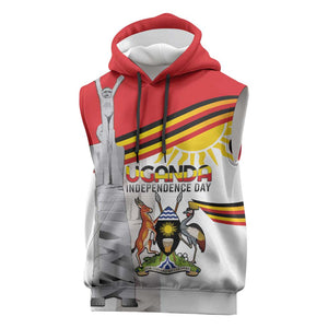 Uganda Independence Day Personalized Sleeveless Hoodie Independence Monument - African Pride