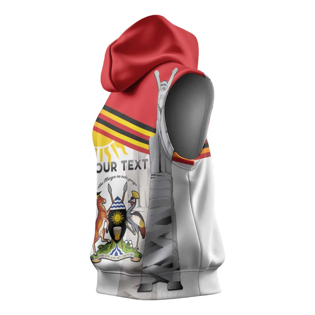 Uganda Independence Day Personalized Sleeveless Hoodie Independence Monument - African Pride