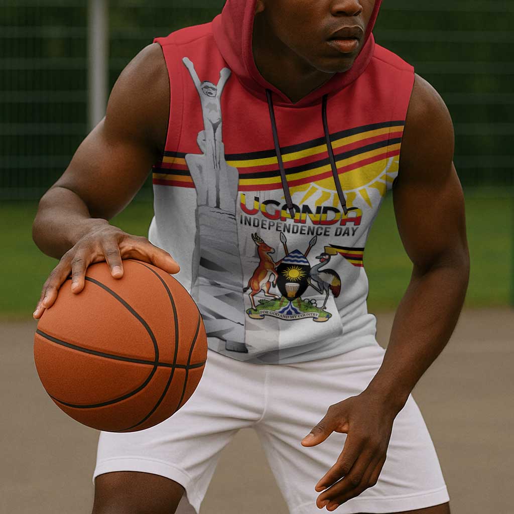 Uganda Independence Day Personalized Sleeveless Hoodie Independence Monument - African Pride