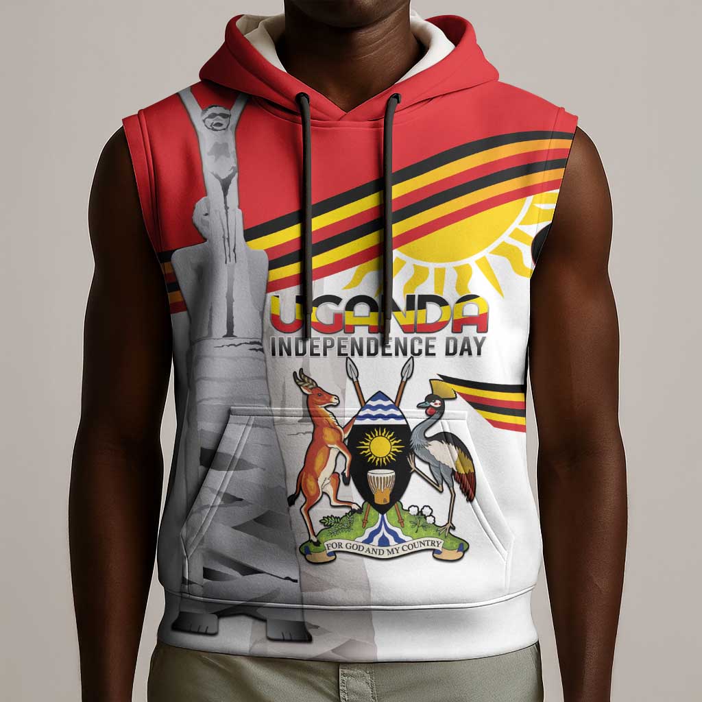Uganda Independence Day Personalized Sleeveless Hoodie Independence Monument - African Pride