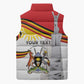 Personalized Uganda Independence Day Sleeveless Puffer Jacket Independence Monument - Coat Of Arms