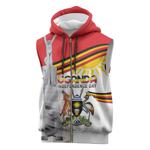 Uganda Independence Day Personalized Sleeveless Zip Hoodie Independence Monument - African Pride