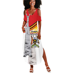 Uganda Independence Day Personalized Summer Maxi Dress Independence Monument - African Pride