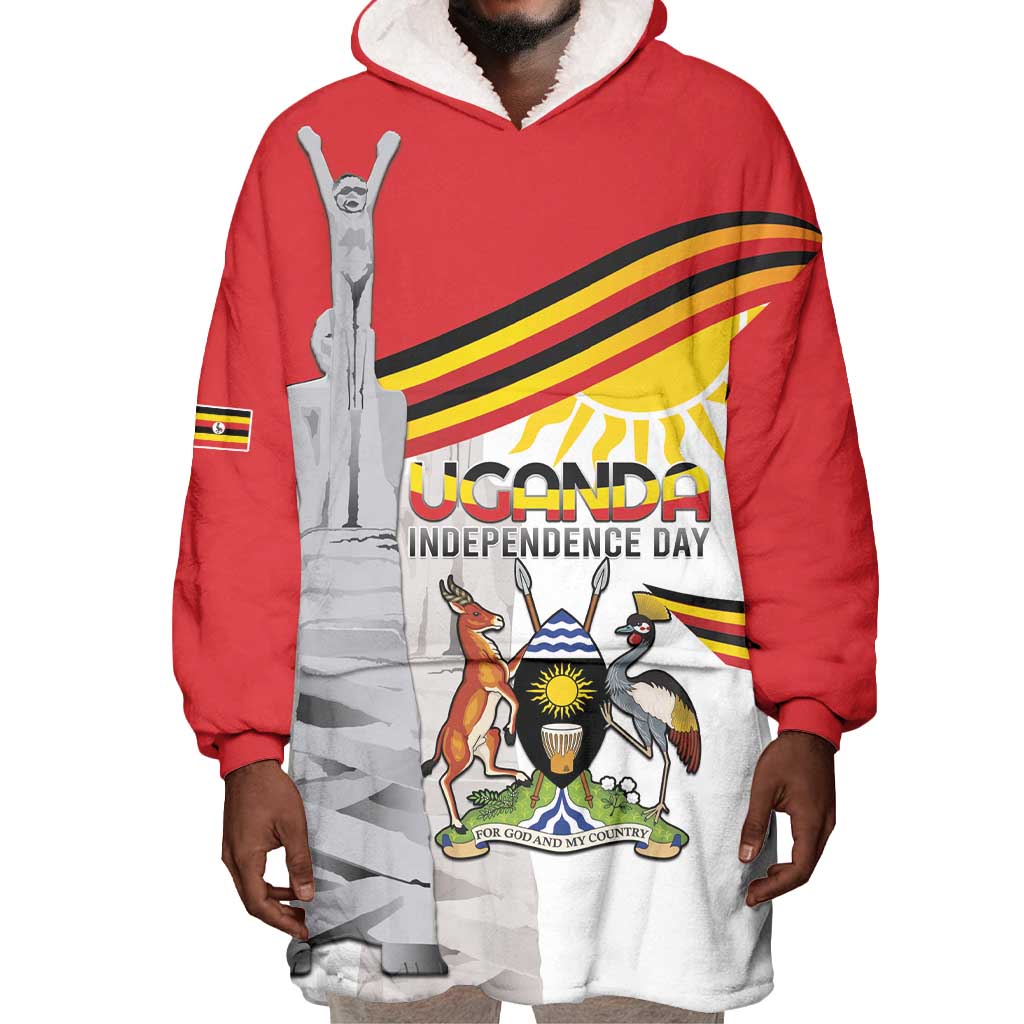 Uganda Independence Day Personalized Wearable Blanket Hoodie Independence Monument - African Pride