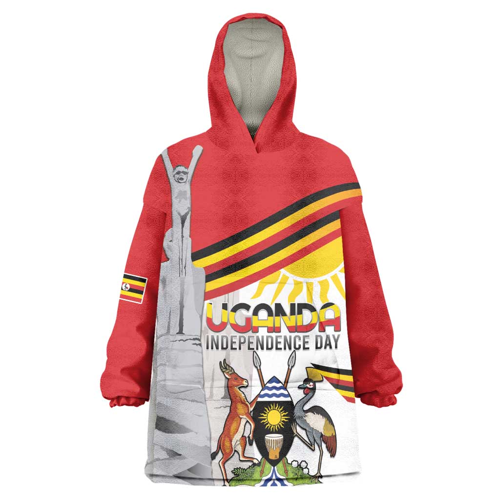 Uganda Independence Day Personalized Wearable Blanket Hoodie Independence Monument - African Pride