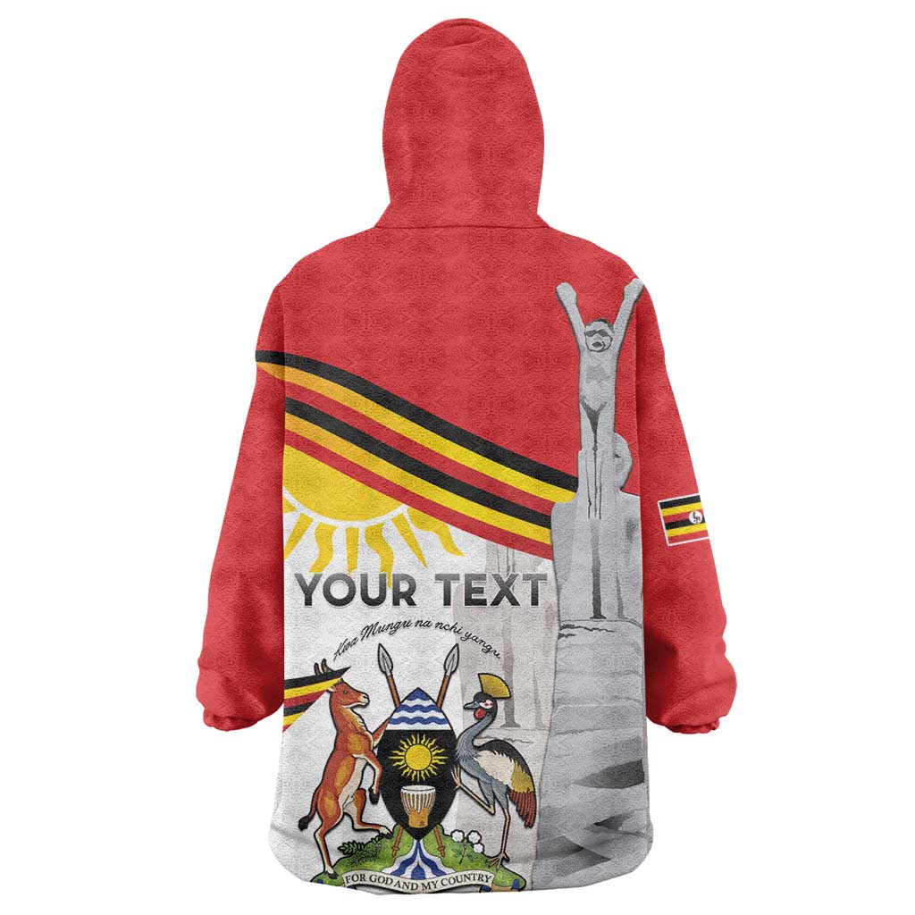 Uganda Independence Day Personalized Wearable Blanket Hoodie Independence Monument - African Pride