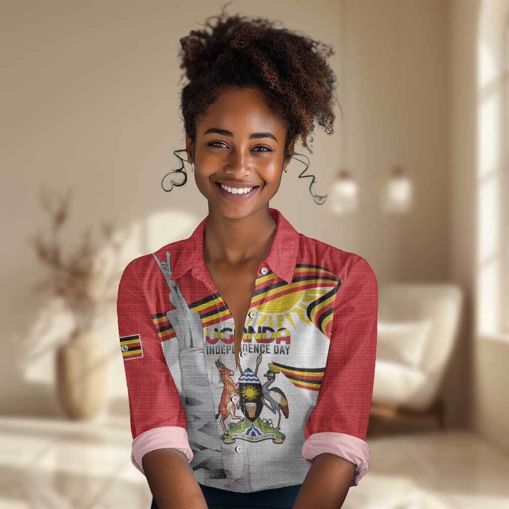 Uganda Independence Day Personalized Women Casual Shirt Independence Monument - African Pride