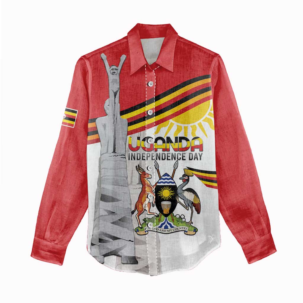 Uganda Independence Day Personalized Women Casual Shirt Independence Monument - African Pride
