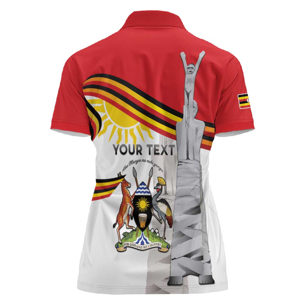Uganda Independence Day Personalized Women Polo Shirt Independence Monument - African Pride