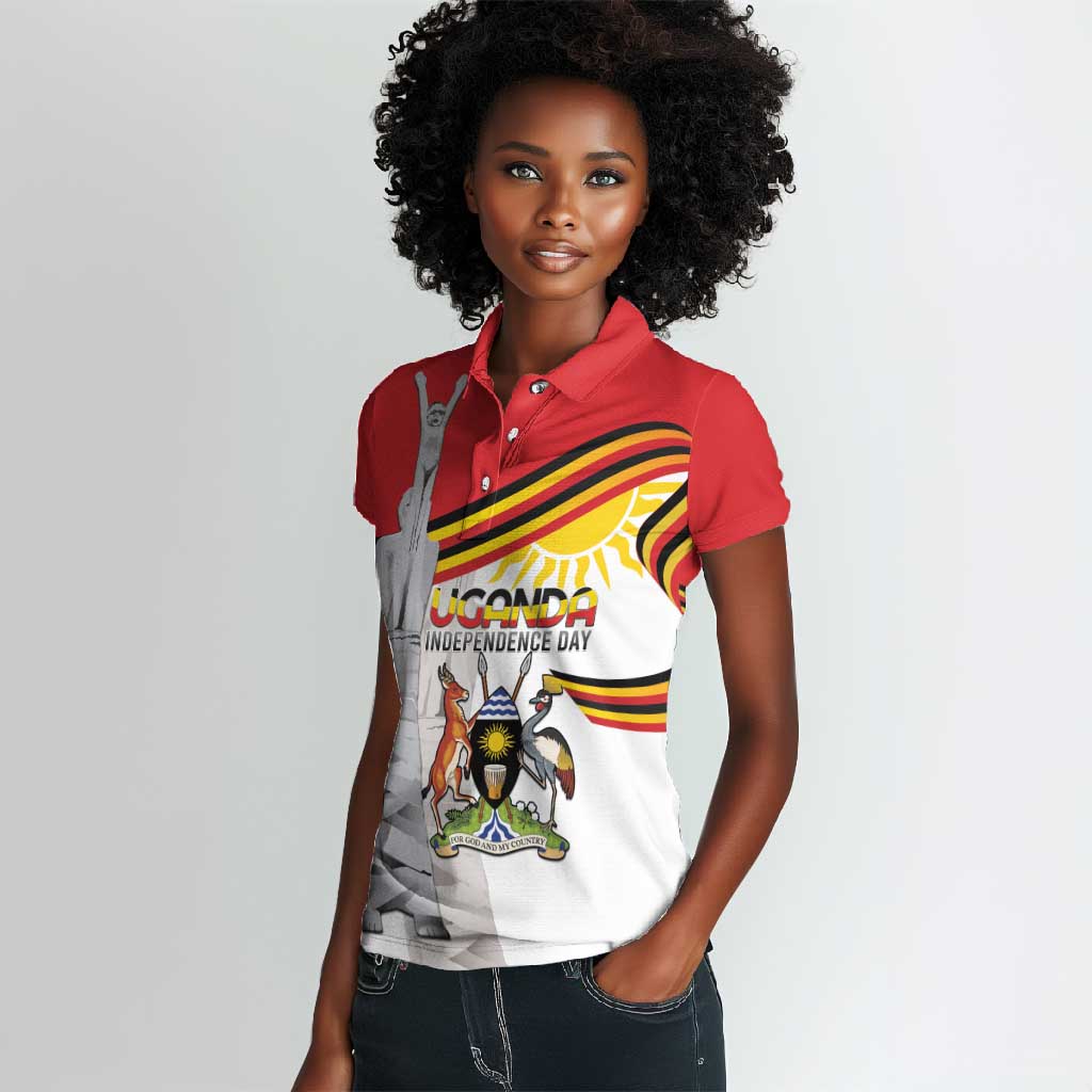 Uganda Independence Day Personalized Women Polo Shirt Independence Monument - African Pride