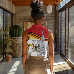 Uganda Independence Day Personalized Women Sleeveless Polo Shirt Independence Monument - African Pride