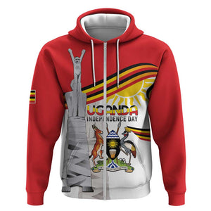 Uganda Independence Day Personalized Zip Hoodie Independence Monument - African Pride