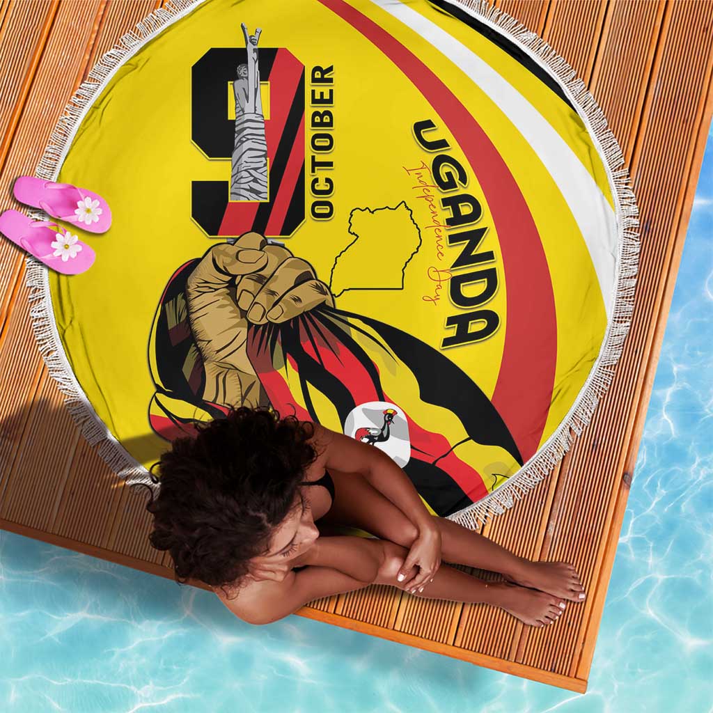 Jamhuri ya Uganda Beach Blanket Happy Independence Day - African Pride