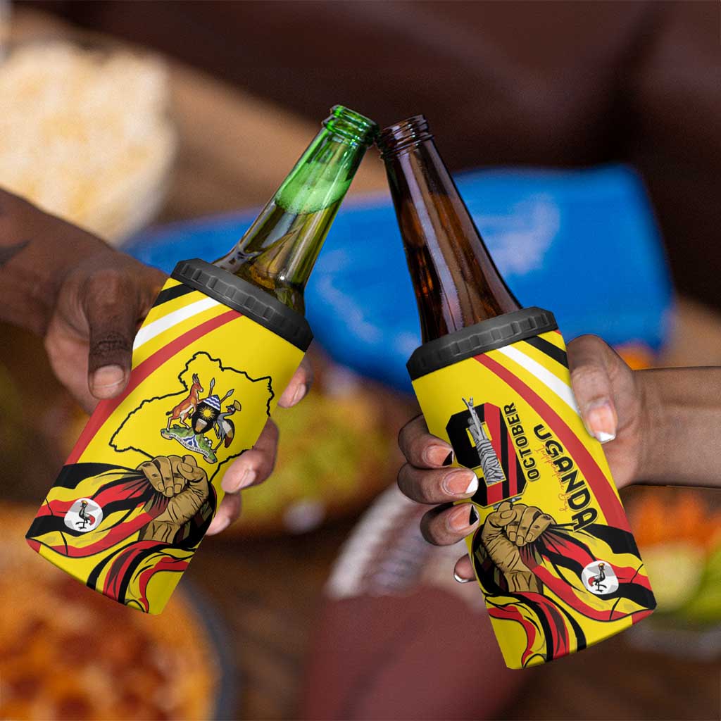 Jamhuri ya Uganda 4 in 1 Can Cooler Tumbler Happy Independence Day - African Pride