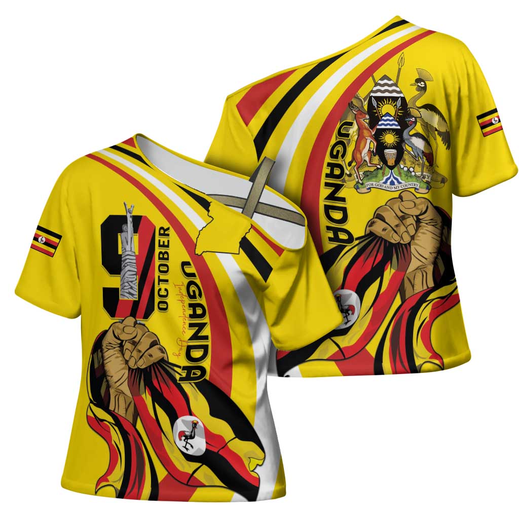 Uganda Cross Shoulder Shirt 63rd Anniversary Of Independence
