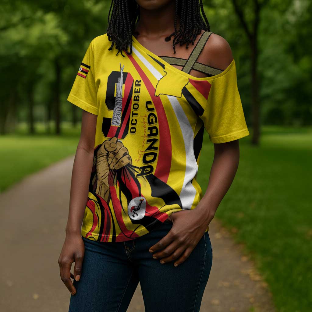 Uganda Cross Shoulder Shirt 63rd Anniversary Of Independence