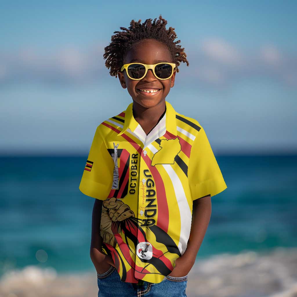 Jamhuri ya Uganda Kid Hawaiian Shirt Happy Independence Day - African Pride