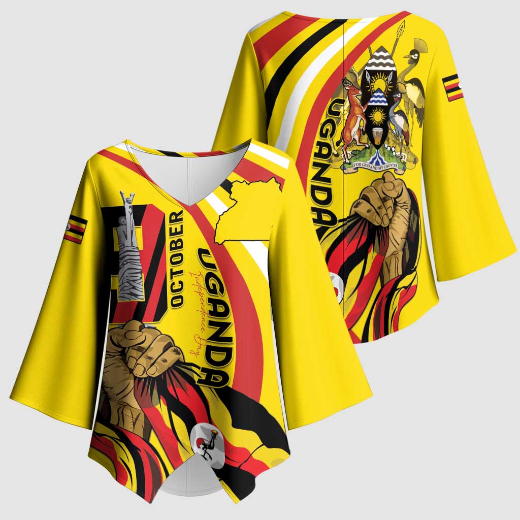 Uganda Kimono Sleeve Blouse 63rd Anniversary Of Independence