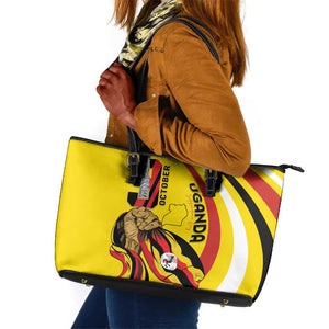 Jamhuri ya Uganda Leather Tote Bag Happy Independence Day - African Pride