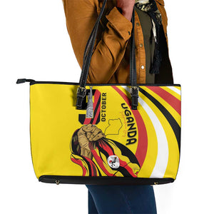 Jamhuri ya Uganda Leather Tote Bag Happy Independence Day - African Pride