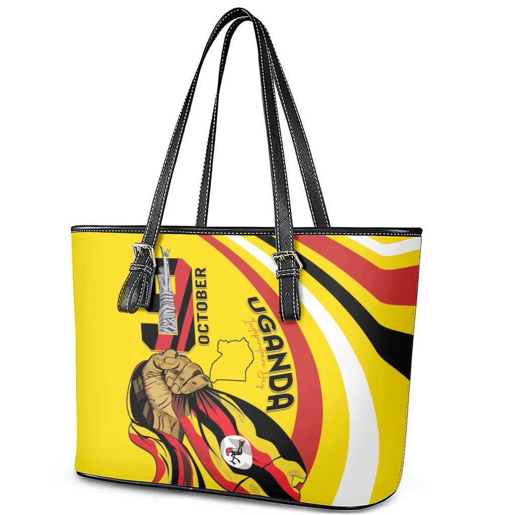 Jamhuri ya Uganda Leather Tote Bag Happy Independence Day - African Pride