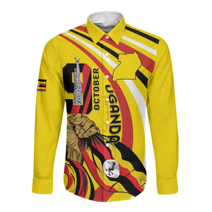 Jamhuri ya Uganda Long Sleeve Button Shirt Happy Independence Day - African Pride