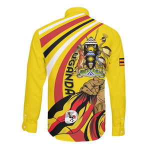 Jamhuri ya Uganda Long Sleeve Button Shirt Happy Independence Day - African Pride