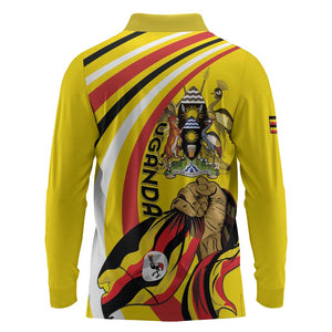Jamhuri ya Uganda Long Sleeve Polo Shirt Happy Independence Day - African Pride