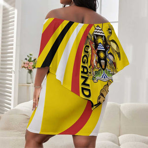 Jamhuri ya Uganda Off Shoulder Short Dress Happy Independence Day - African Pride