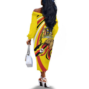 Jamhuri ya Uganda Off The Shoulder Long Sleeve Dress Happy Independence Day - African Pride