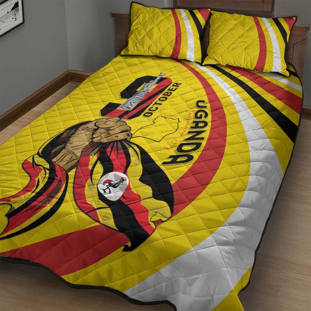 Jamhuri ya Uganda Quilt Bed Set Happy Independence Day - African Pride