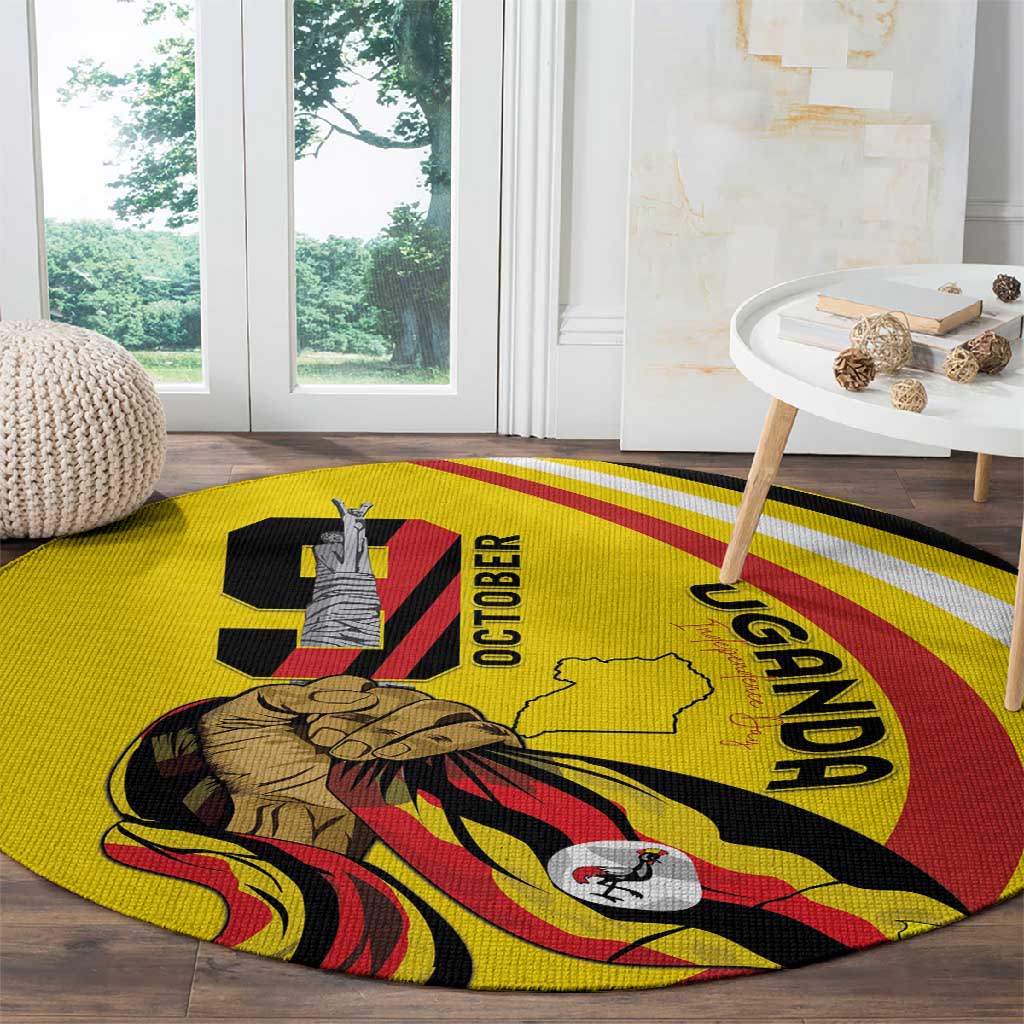 Jamhuri ya Uganda Round Carpet Happy Independence Day - African Pride