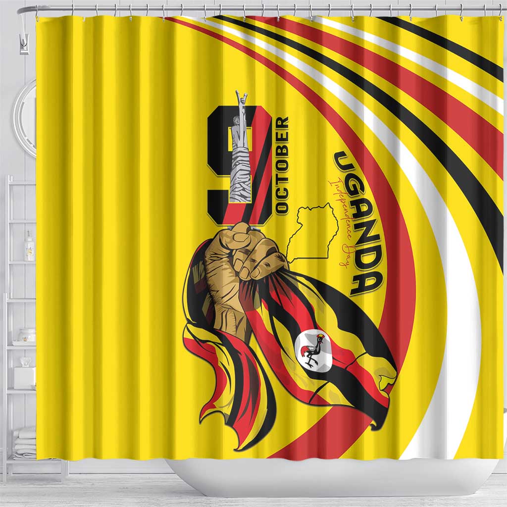 Jamhuri ya Uganda Shower Curtain Happy Independence Day - African Pride