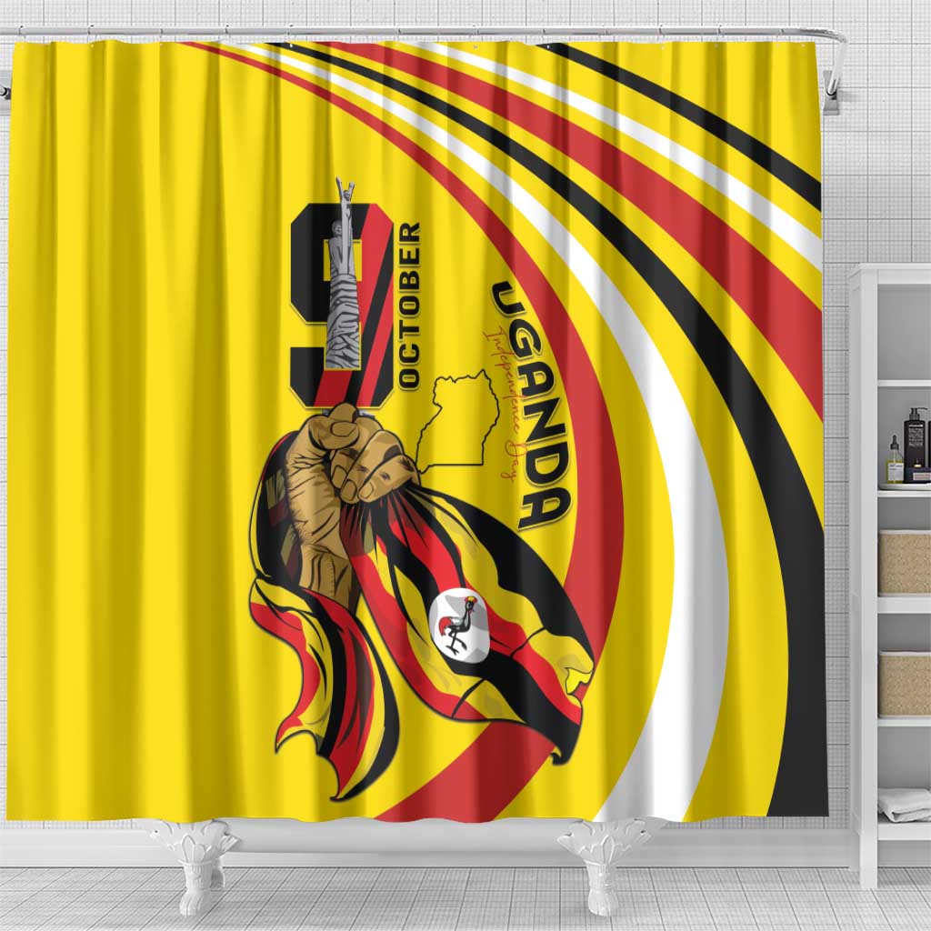 Jamhuri ya Uganda Shower Curtain Happy Independence Day - African Pride